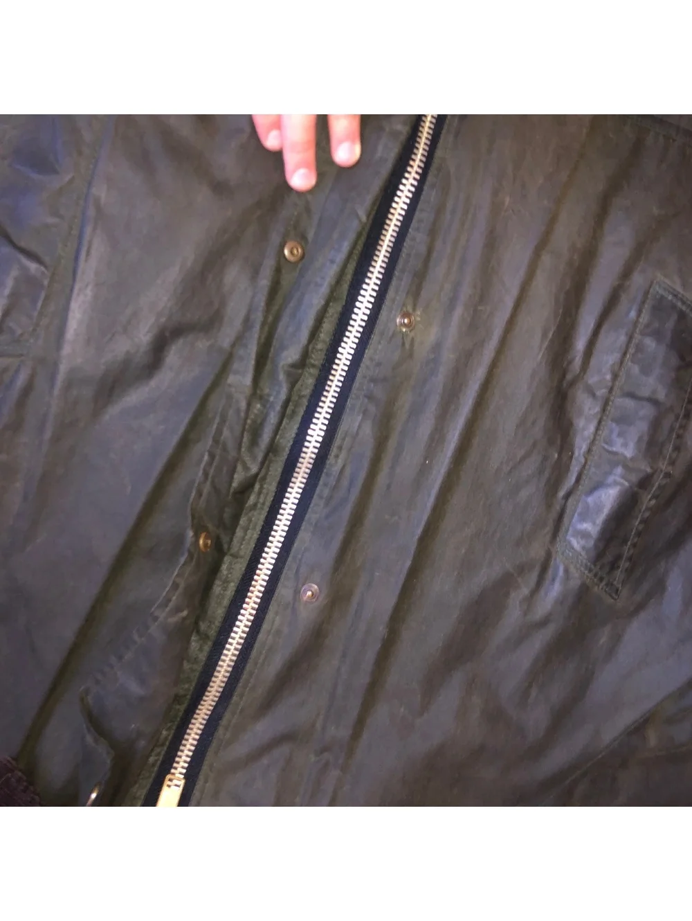 VINTAGE LEWIS CREEK WAXED LEATHER TRIM SCOTLAND OLIVE GREEN MENS SIZE LARGE ZIP